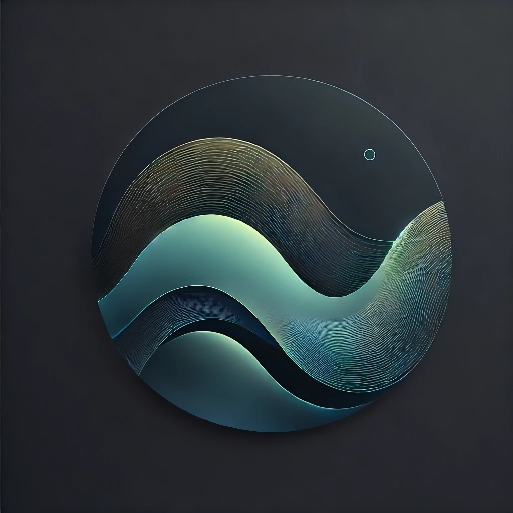 DALL·E 2024-11-15 15.51.41 - A simple, abstract image for a dark-themed web application. Features gradient flows with shades of teal, green, and yellow, creating a fluid design. I