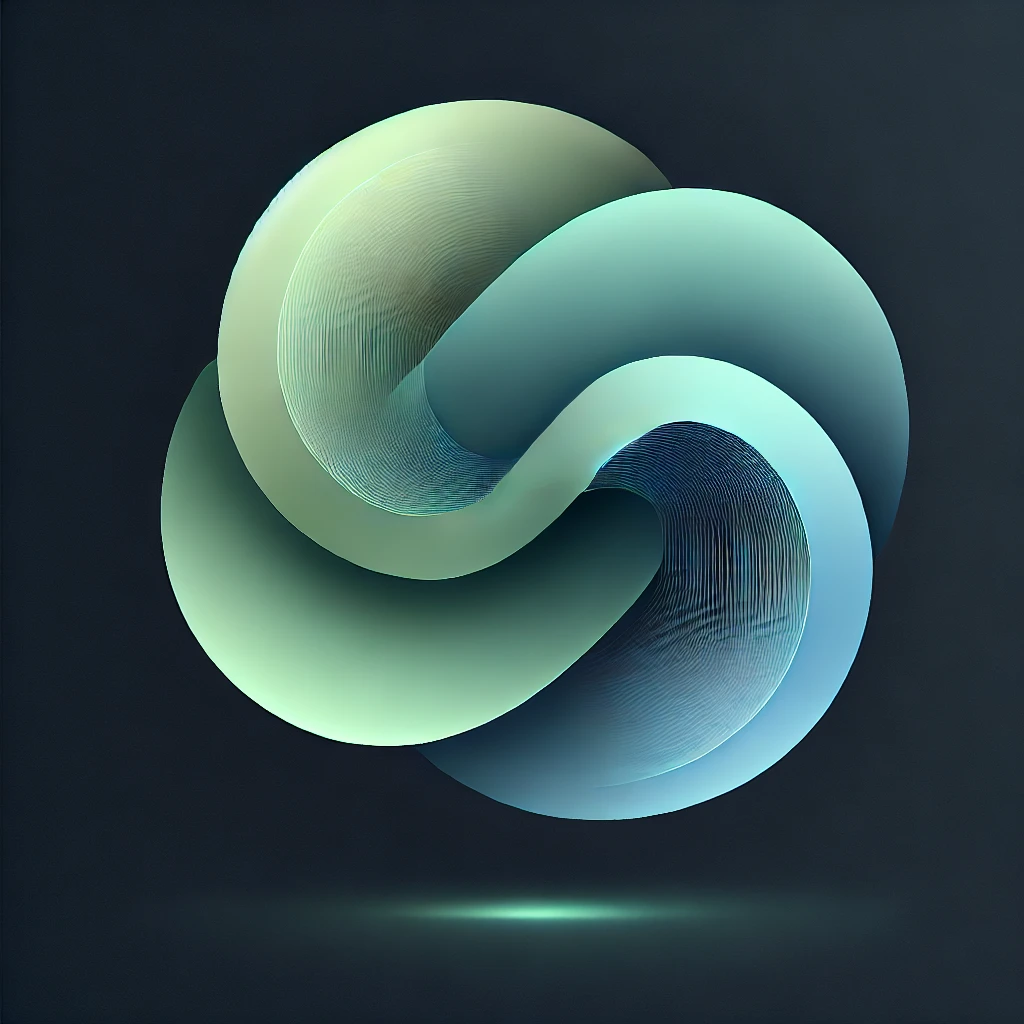 DALL·E 2024-11-15 15.51.44 - A minimalistic, abstract image with soft gradient flows in shades of green and blue on a dark-themed background. The design should feature overlapping